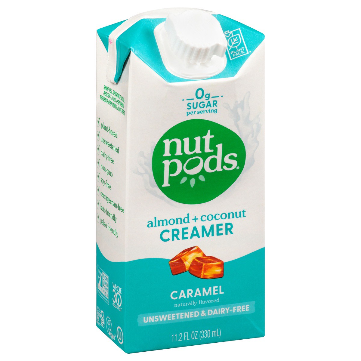 slide 2 of 9, nutpods Almond + Coconut Caramel Creamer, 11.2 fl oz