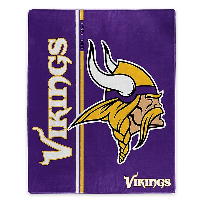 slide 1 of 1, NFL Minnesota Vikings Royal Plush Raschel Throw, 1 ct