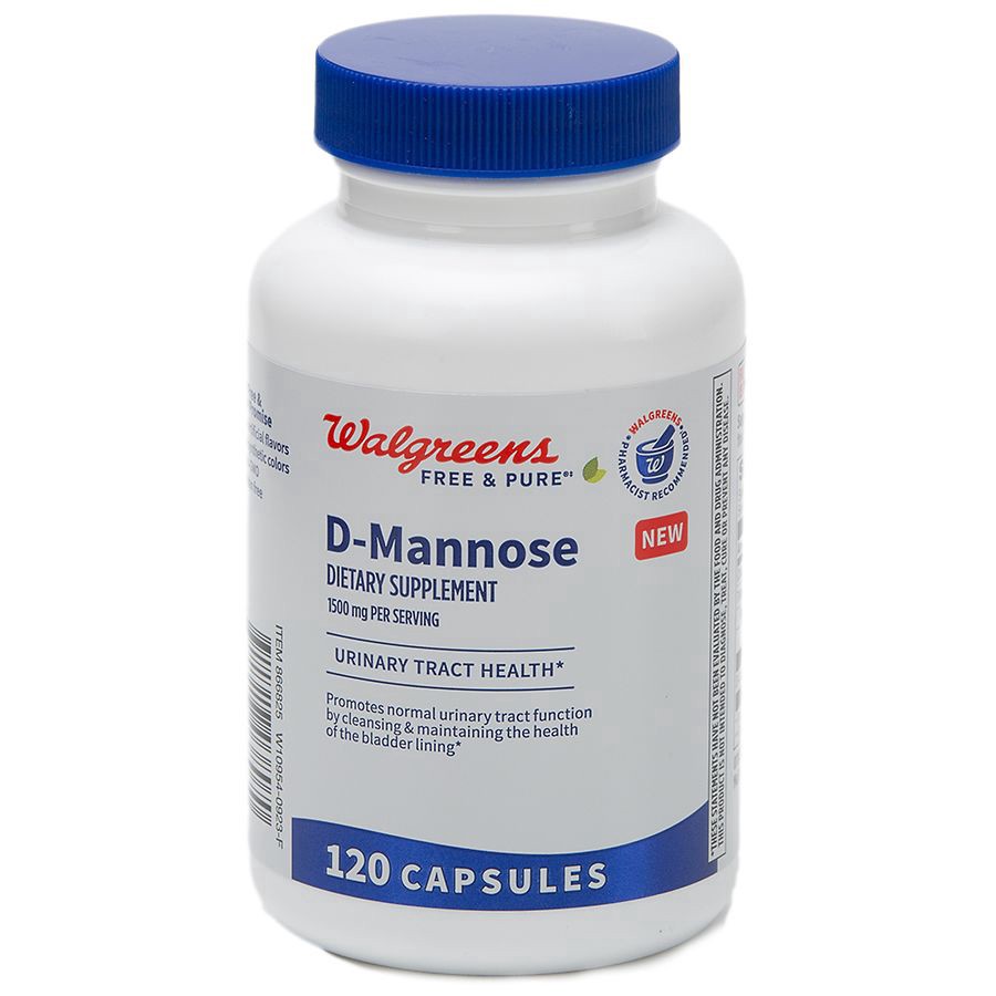 slide 1 of 5, Walgreens Free & Pure D-Mannose 500mg Capsule (40 days), 120 ct
