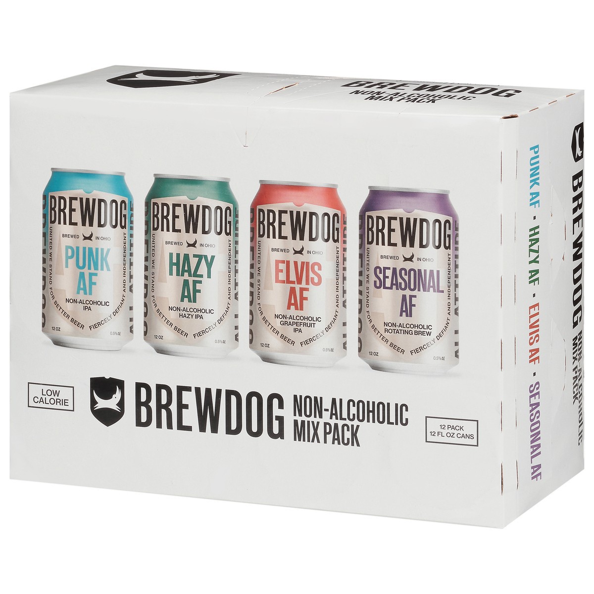 slide 3 of 9, BrewDog Mix Pack Non-Alcoholic Beer 12 - 12 fl oz Cans, 1 ct