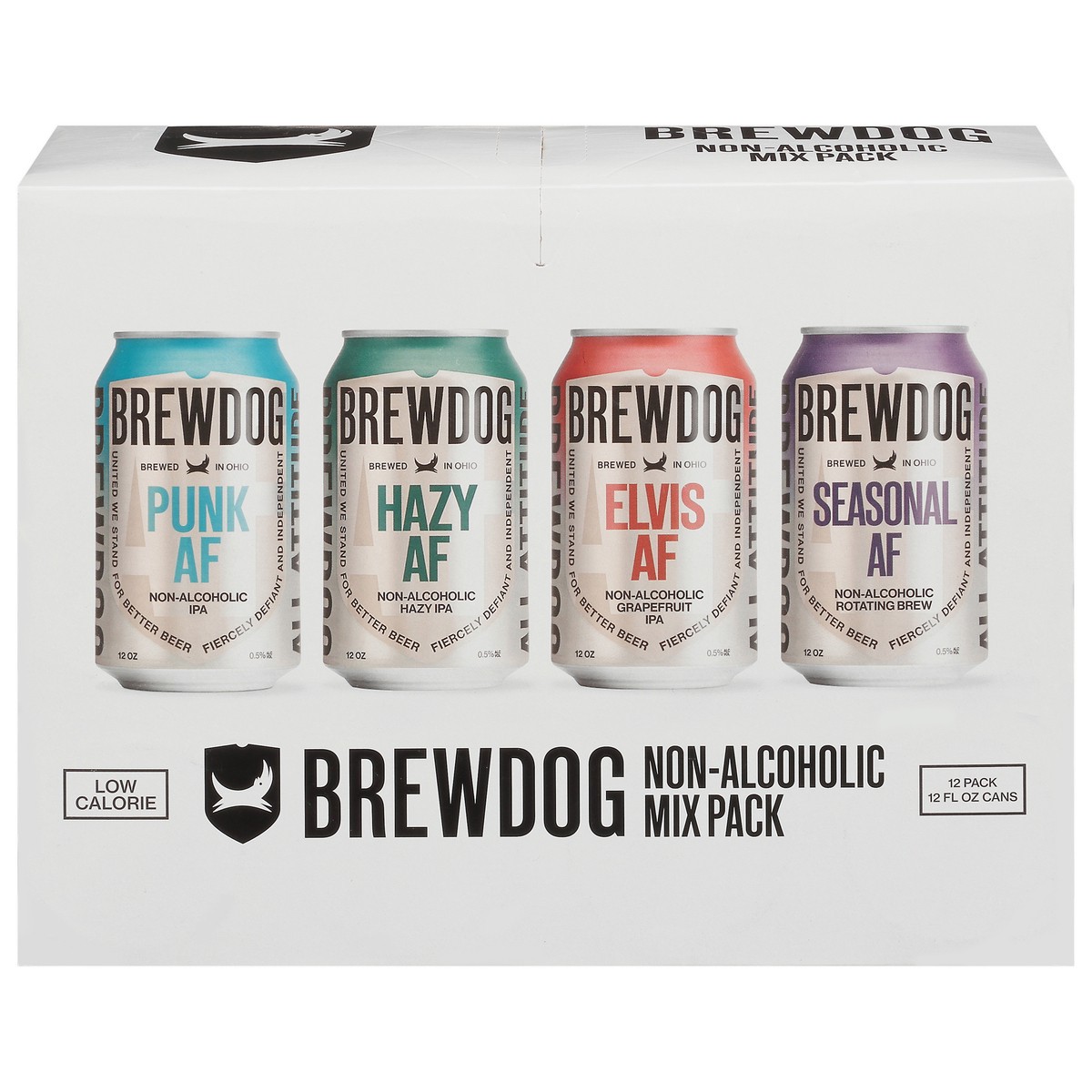 slide 1 of 9, BrewDog Mix Pack Non-Alcoholic Beer 12 - 12 fl oz Cans, 1 ct