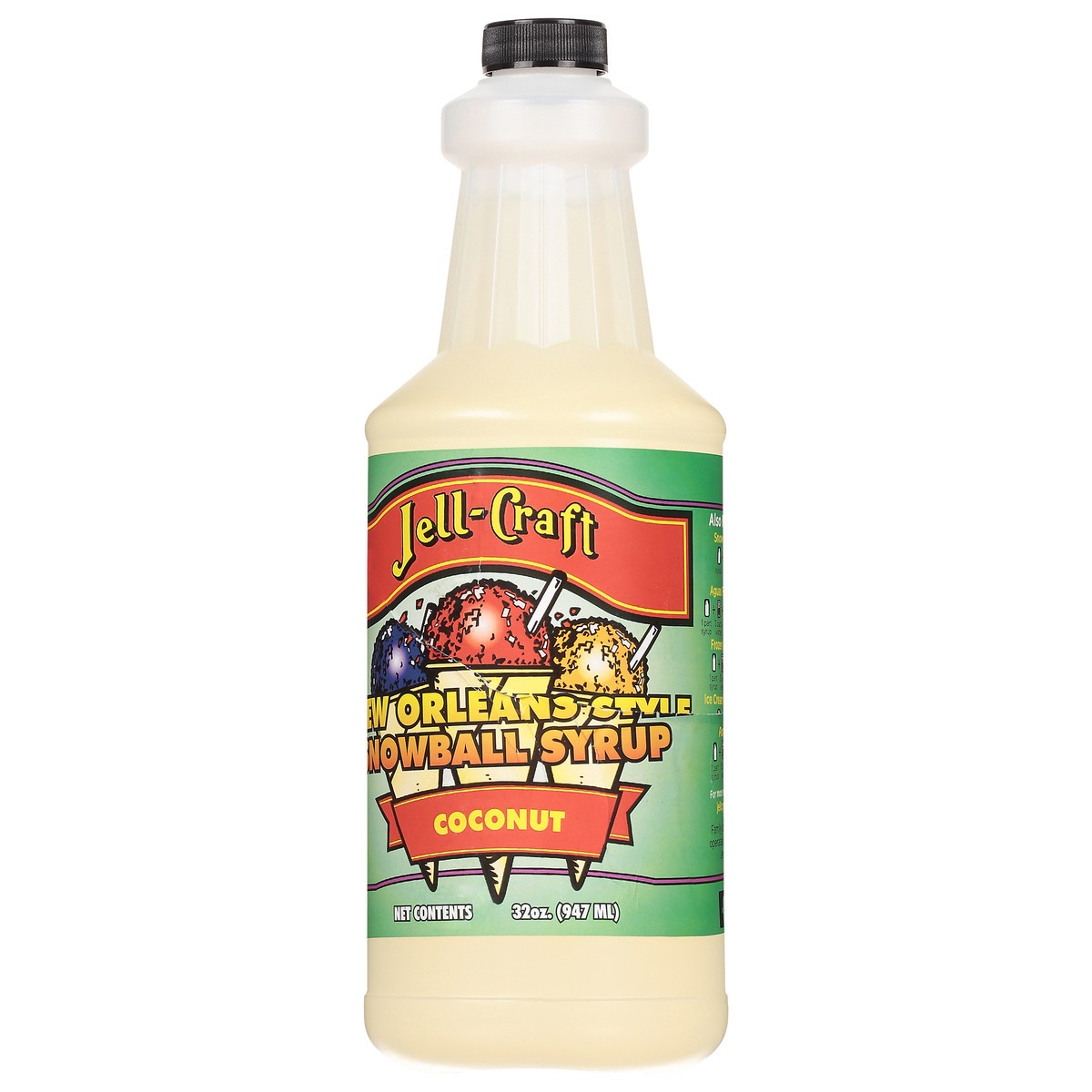 slide 9 of 9, Jell-Craft New Orleans Style Coconut Snowball Syrup 32 oz, 32 oz