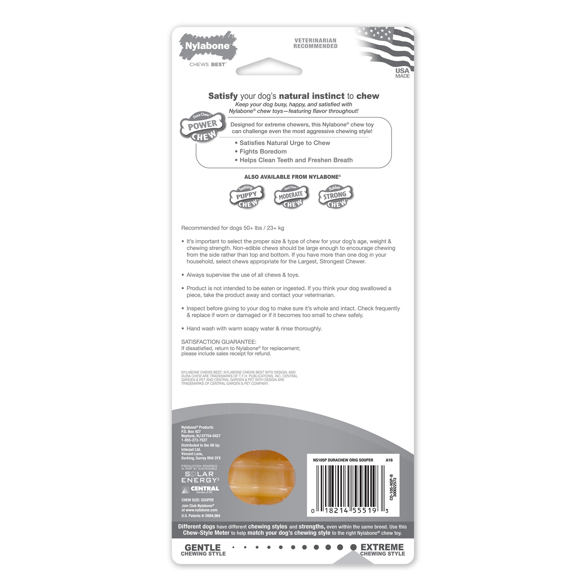 slide 5 of 10, Nylabone Power Chew Dog Toy Original X-Large/Souper - 50+ lbs.(1 Count), 1 ct