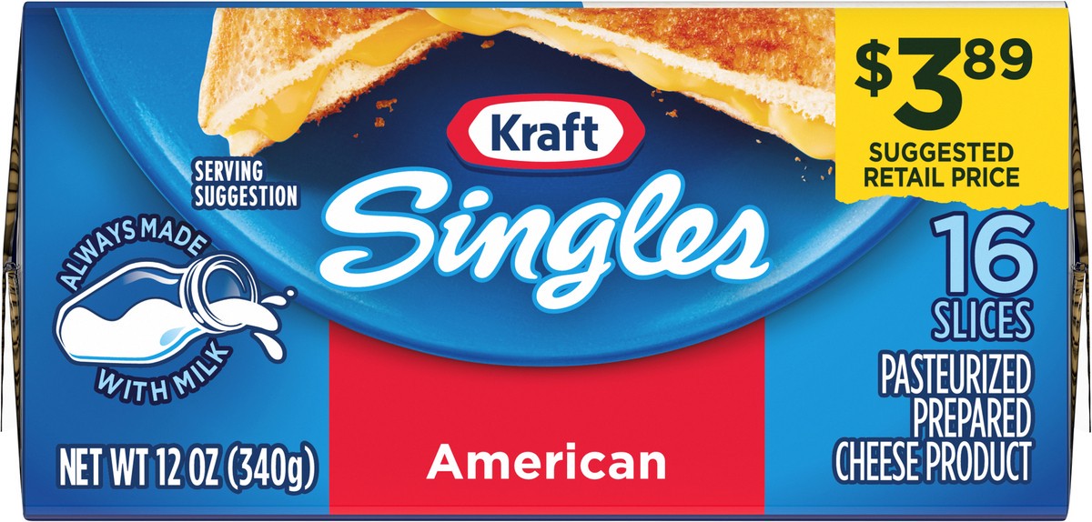 slide 4 of 9, Kraft Singles American Cheese Slices, 16 ct Pack, 16 ct