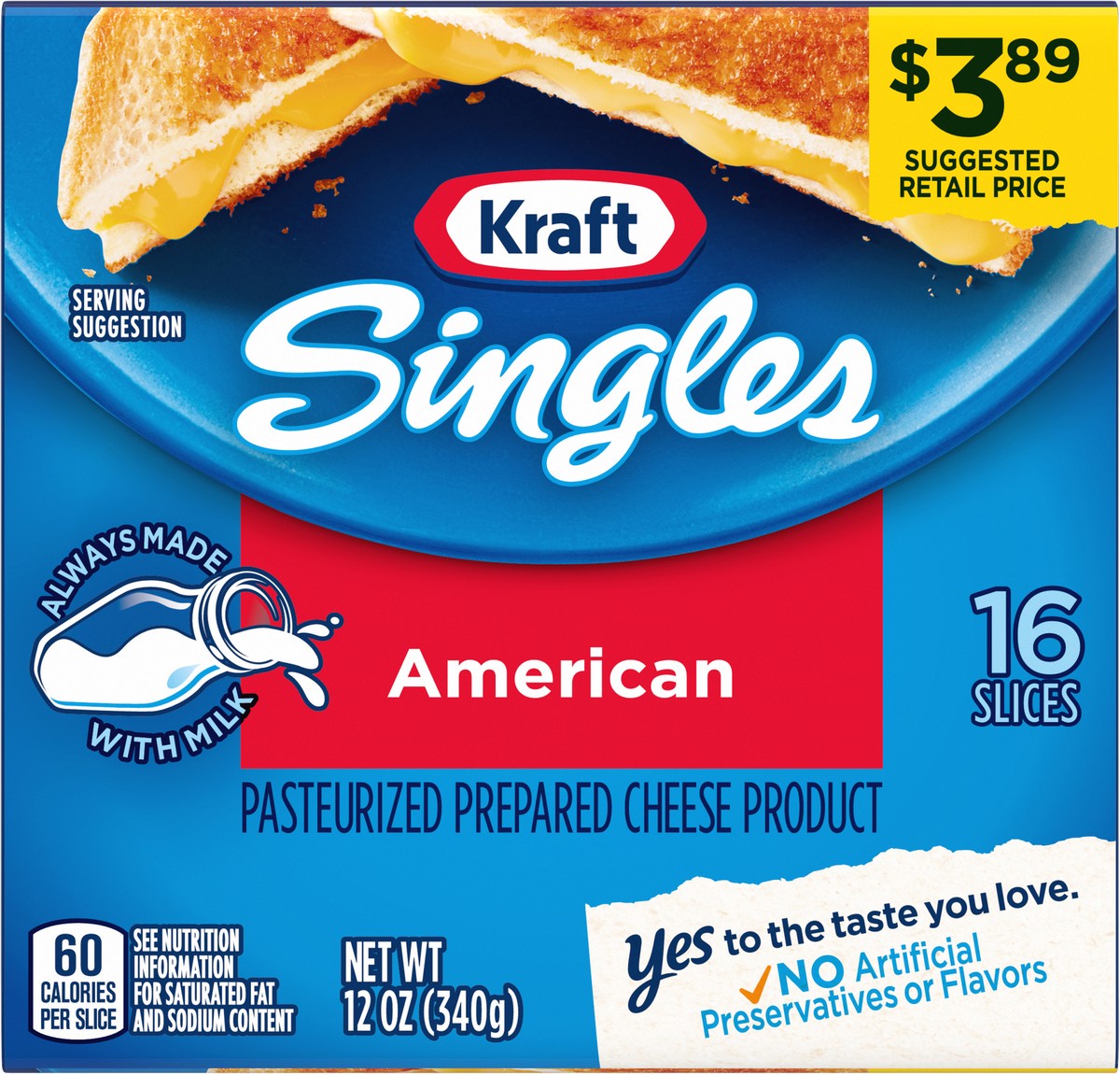 slide 8 of 9, Kraft Singles American Cheese Slices, 16 ct Pack, 16 ct