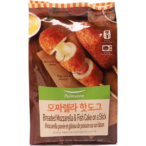 slide 1 of 1, Pulmuone Pmo Breaded Mozzarella Fish Cake, 14.1 oz