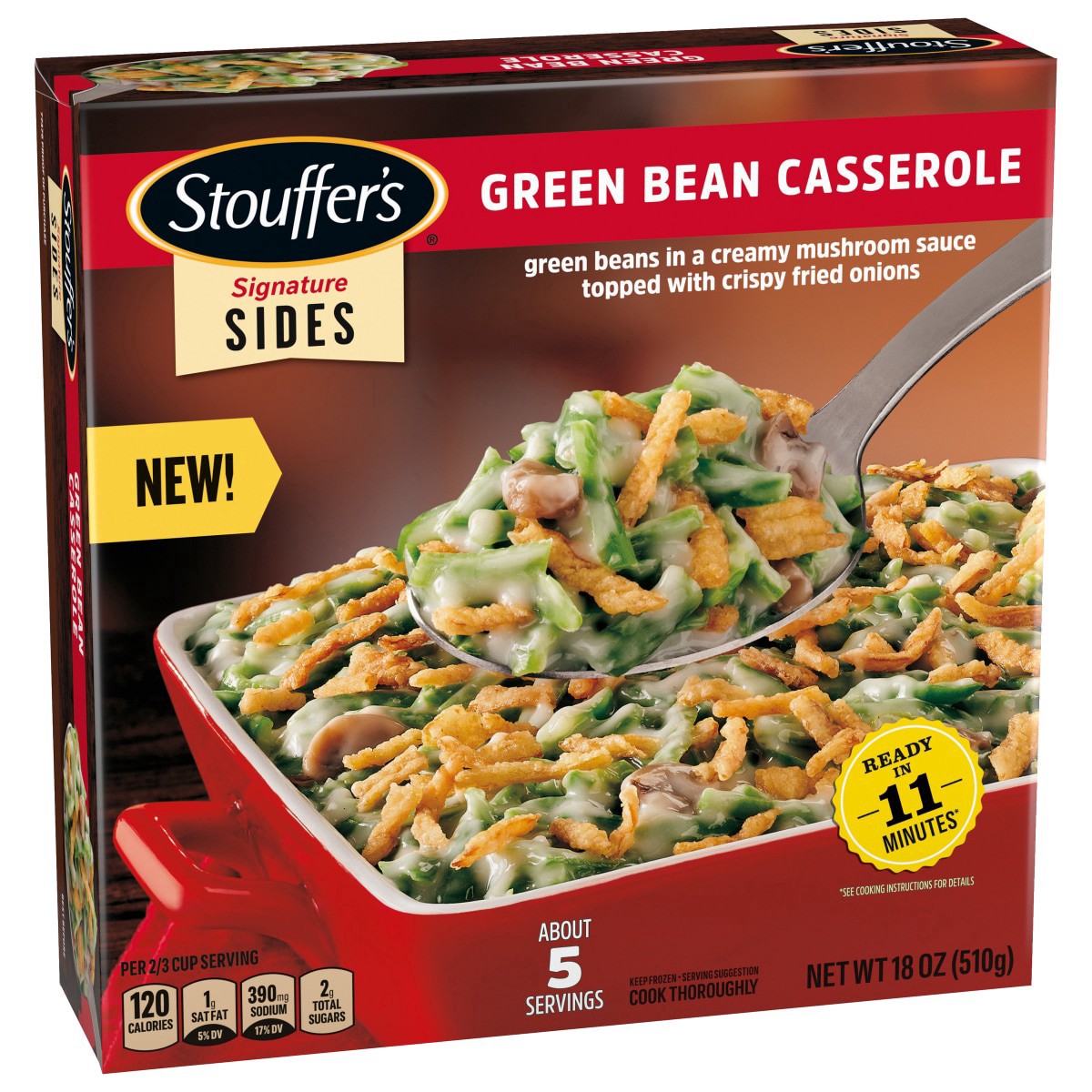 slide 11 of 29, Stouffer's Green Bean Casserole Frozen Entrée 18 oz. Box, 18 oz