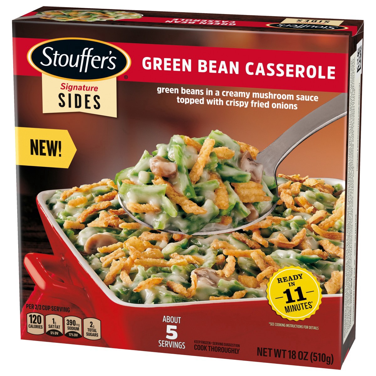 slide 24 of 29, Stouffer's Green Bean Casserole Frozen Entrée 18 oz. Box, 18 oz