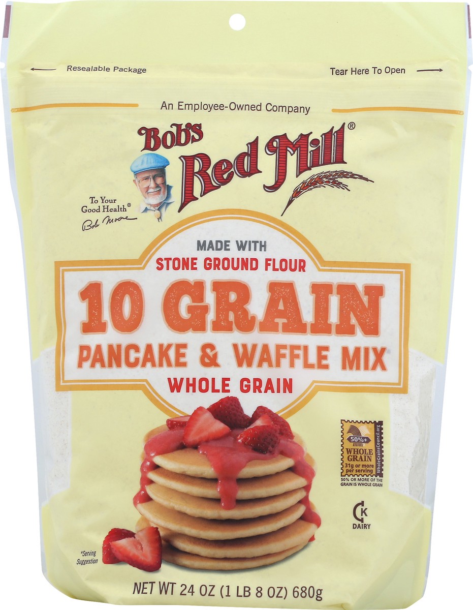 slide 5 of 8, Bob's Red Mill 10 Grain Whole Grain Pancake & Waffle Mix 24 oz, 24 oz