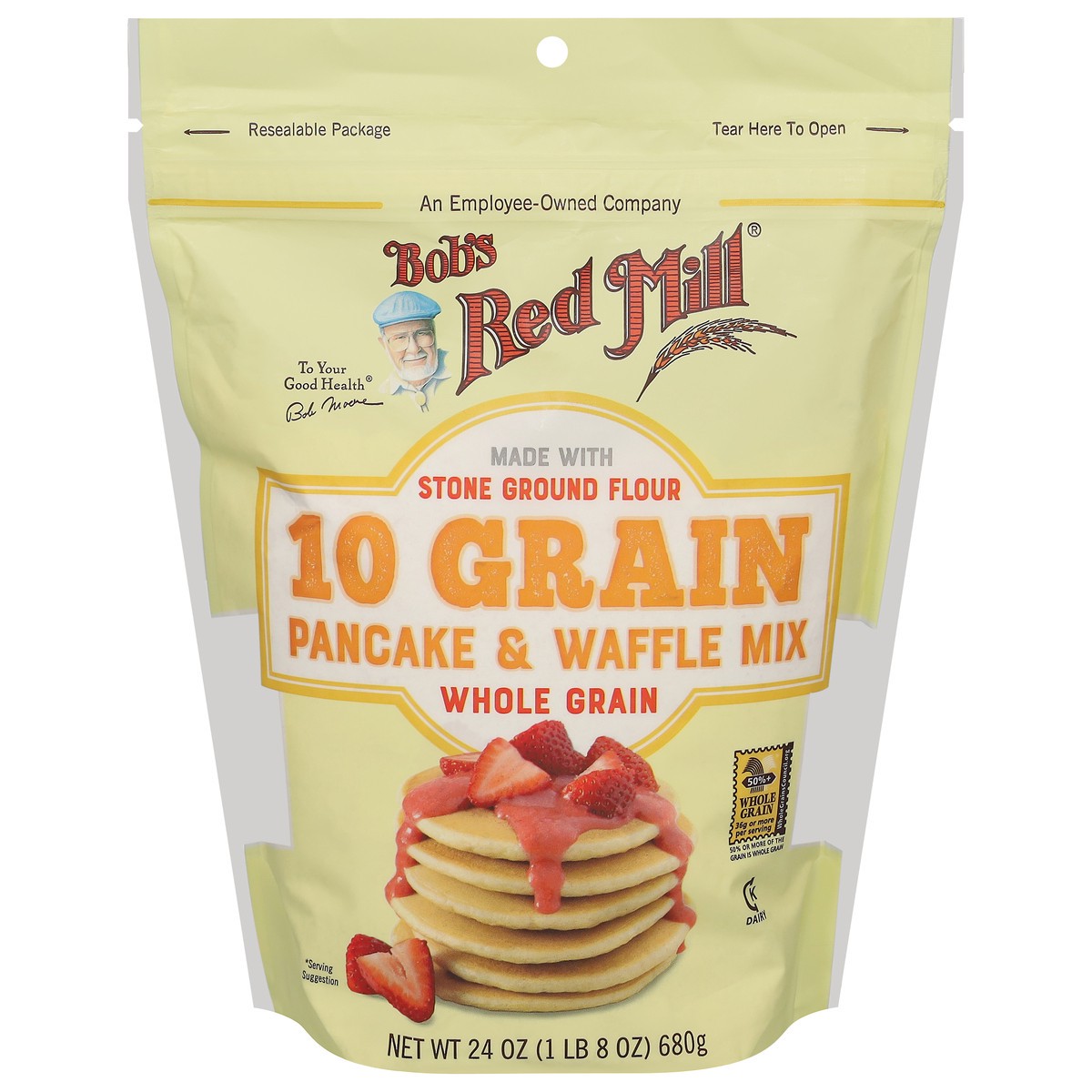 slide 1 of 8, Bob's Red Mill 10 Grain Whole Grain Pancake & Waffle Mix 24 oz, 24 oz