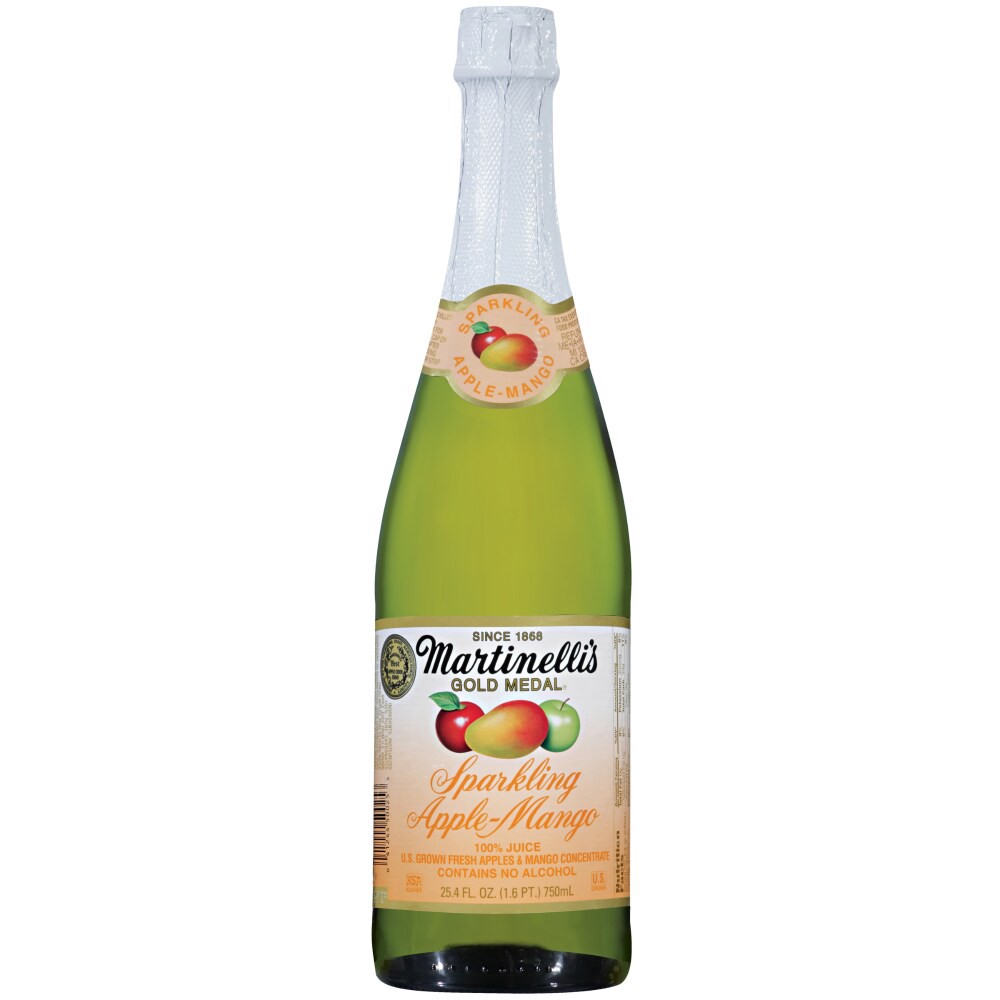 slide 1 of 4, Martinelli's Sparkling Apple-Mango Juice, 25.4 fl oz