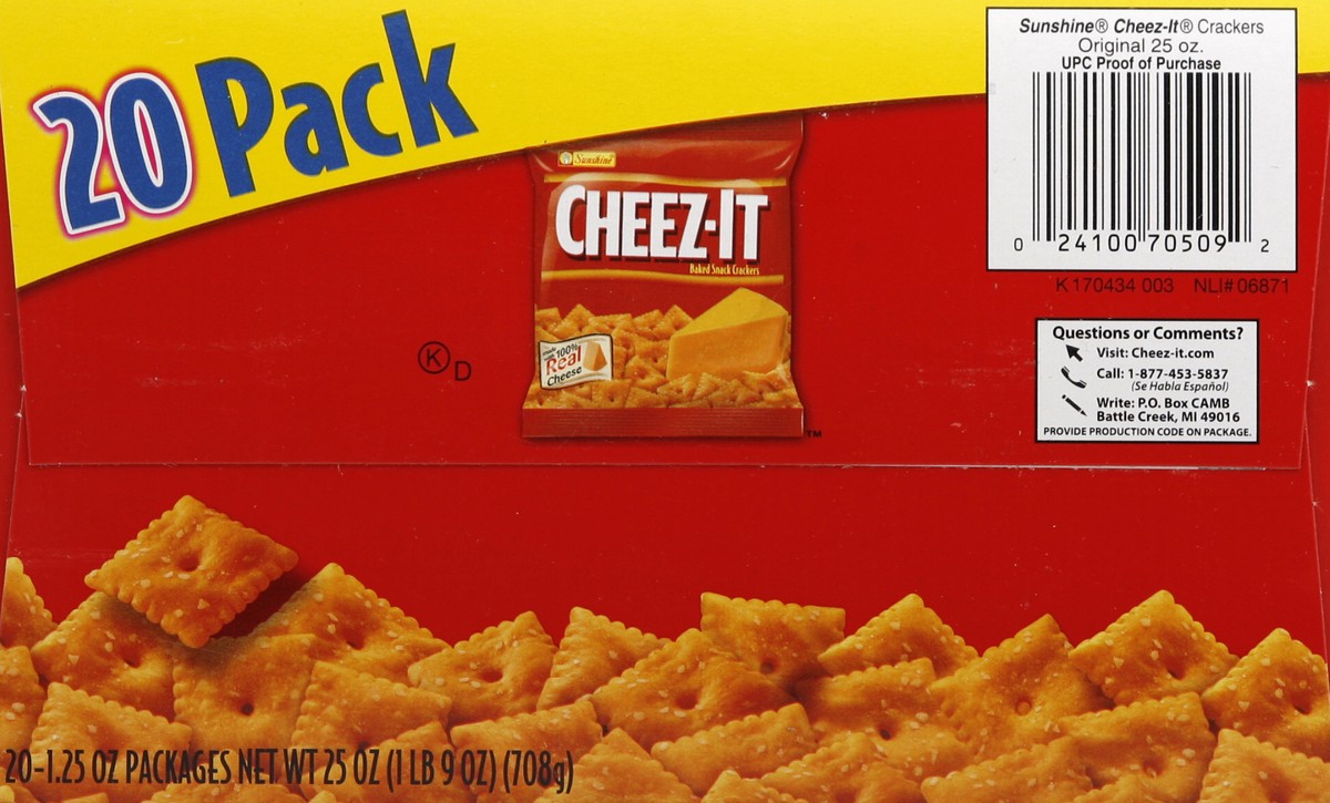 slide 4 of 6, Cheez-It Baked Snack Crackers 20 ea, 20 ct