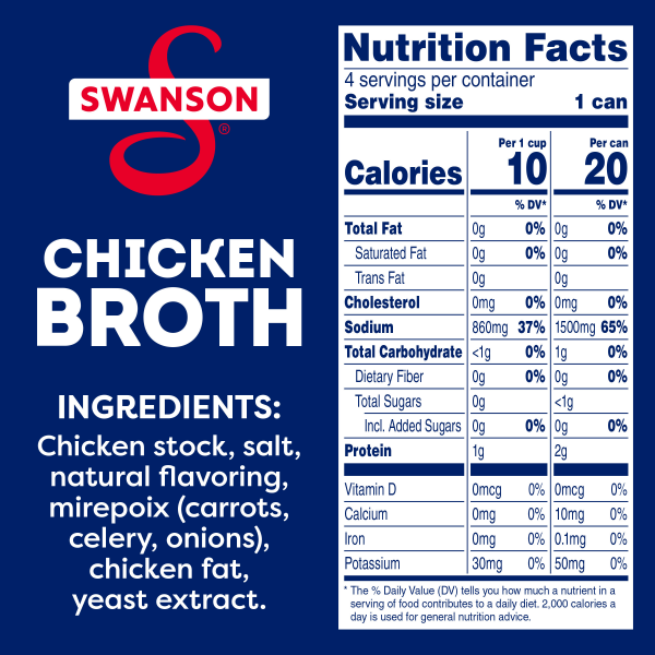 slide 22 of 29, Swanson 100% Natural Chicken Broth, 14.5 oz Can (Pack of 4), 58 oz