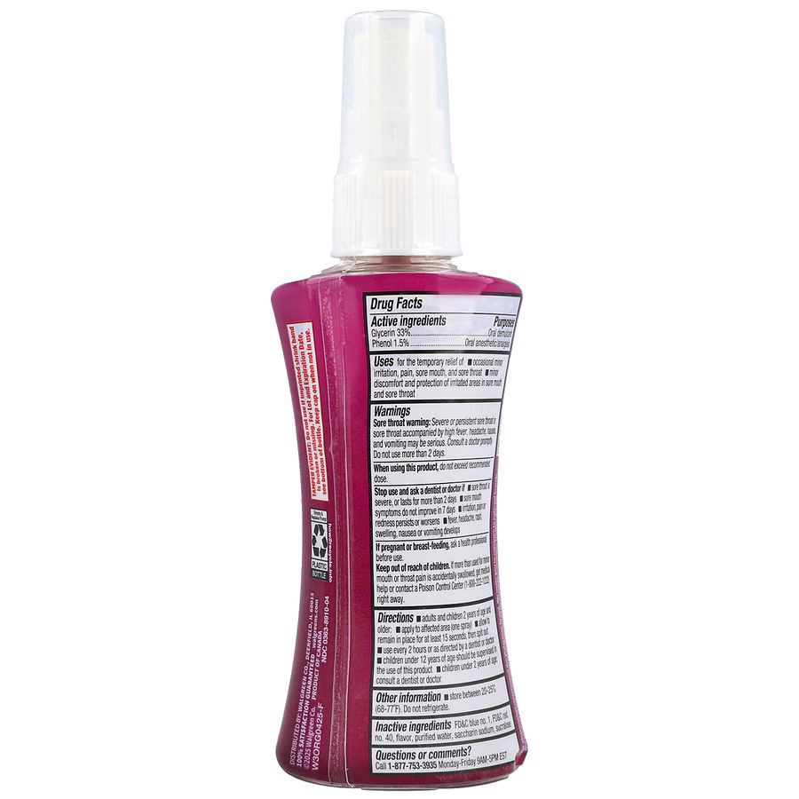 slide 4 of 5, Walgreens Oral Relief Sore Throat Spray Maximum Strength Berry, 4 fl oz