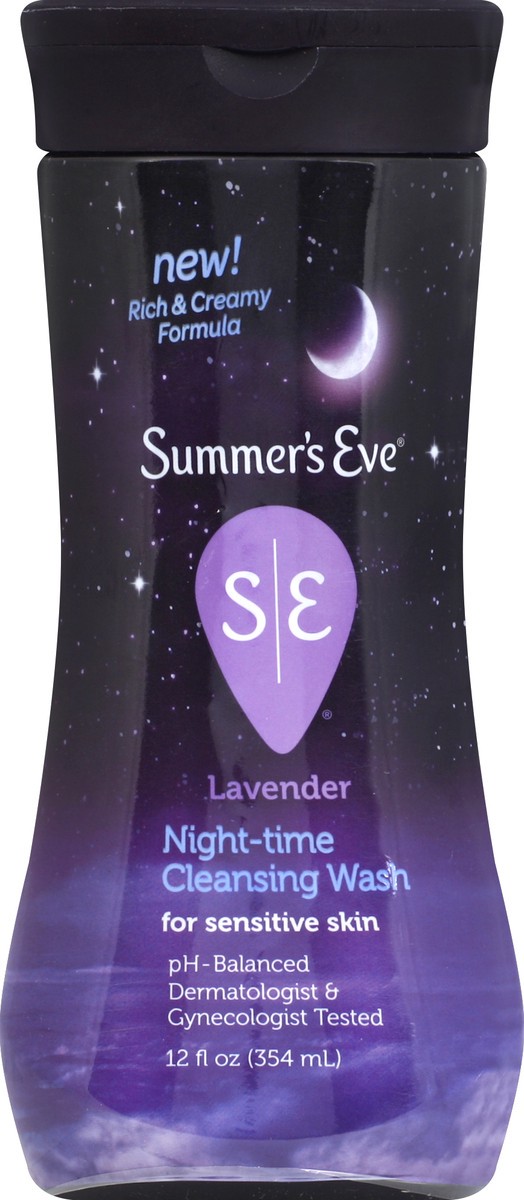slide 3 of 4, Summer's Eve Lavender Night-time Feminine Wash, Removes Odor, pH Balanced, 12 fl oz, 12 fl oz
