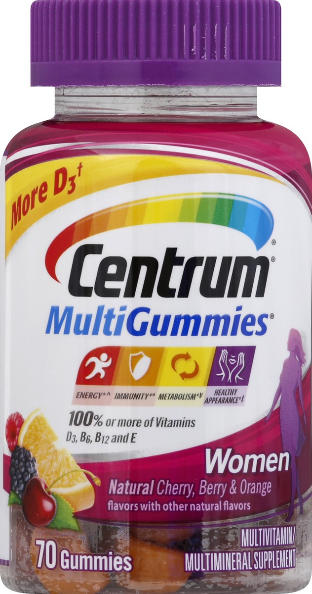 slide 2 of 2, Centrum Women Multivitamin Gummies, 70 ct