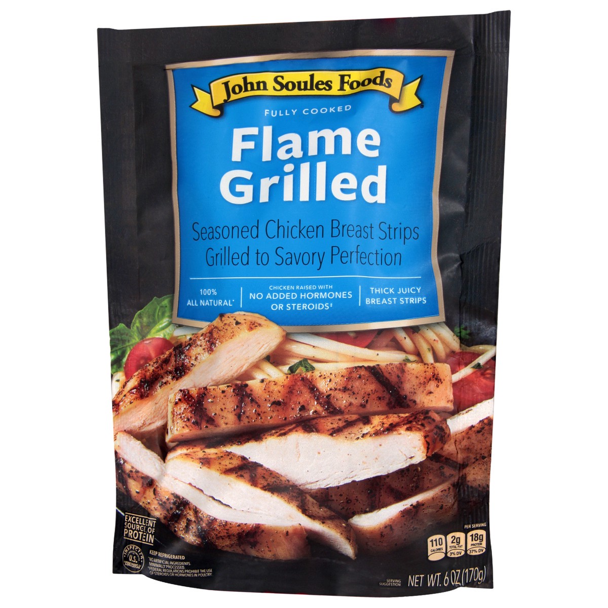 slide 10 of 11, John Soules Foods Grilled Chicken Breast Strips 6 OZ Bag, 6 oz