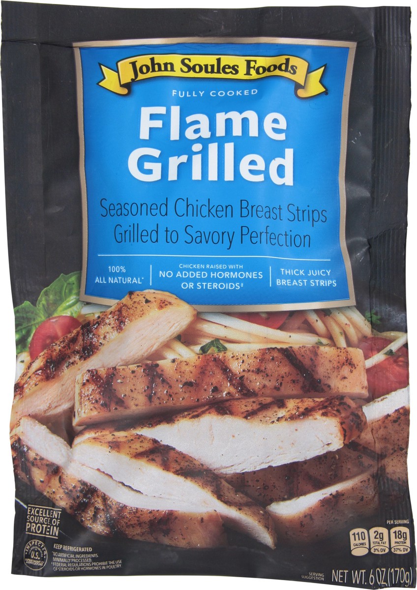 slide 6 of 11, John Soules Foods Grilled Chicken Breast Strips 6 OZ Bag, 6 oz