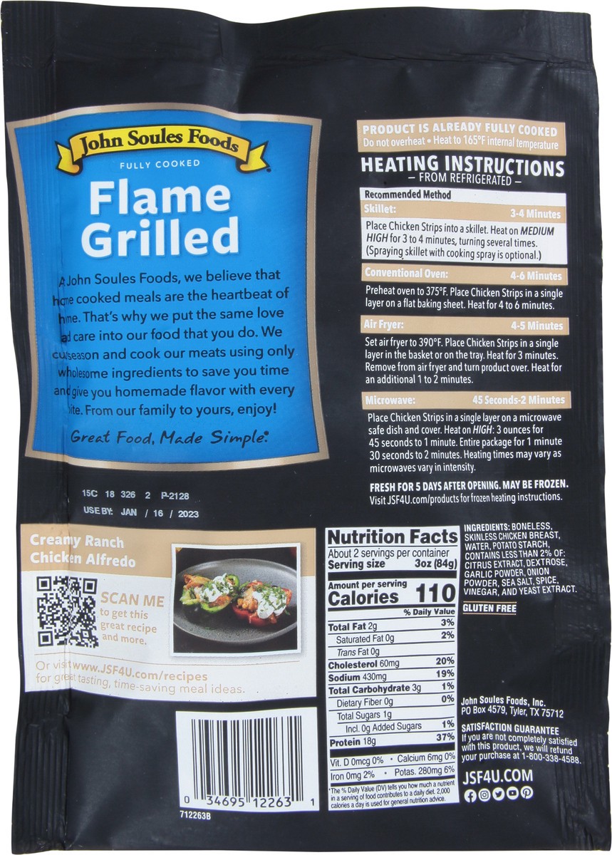 slide 8 of 11, John Soules Foods Grilled Chicken Breast Strips 6 OZ Bag, 6 oz