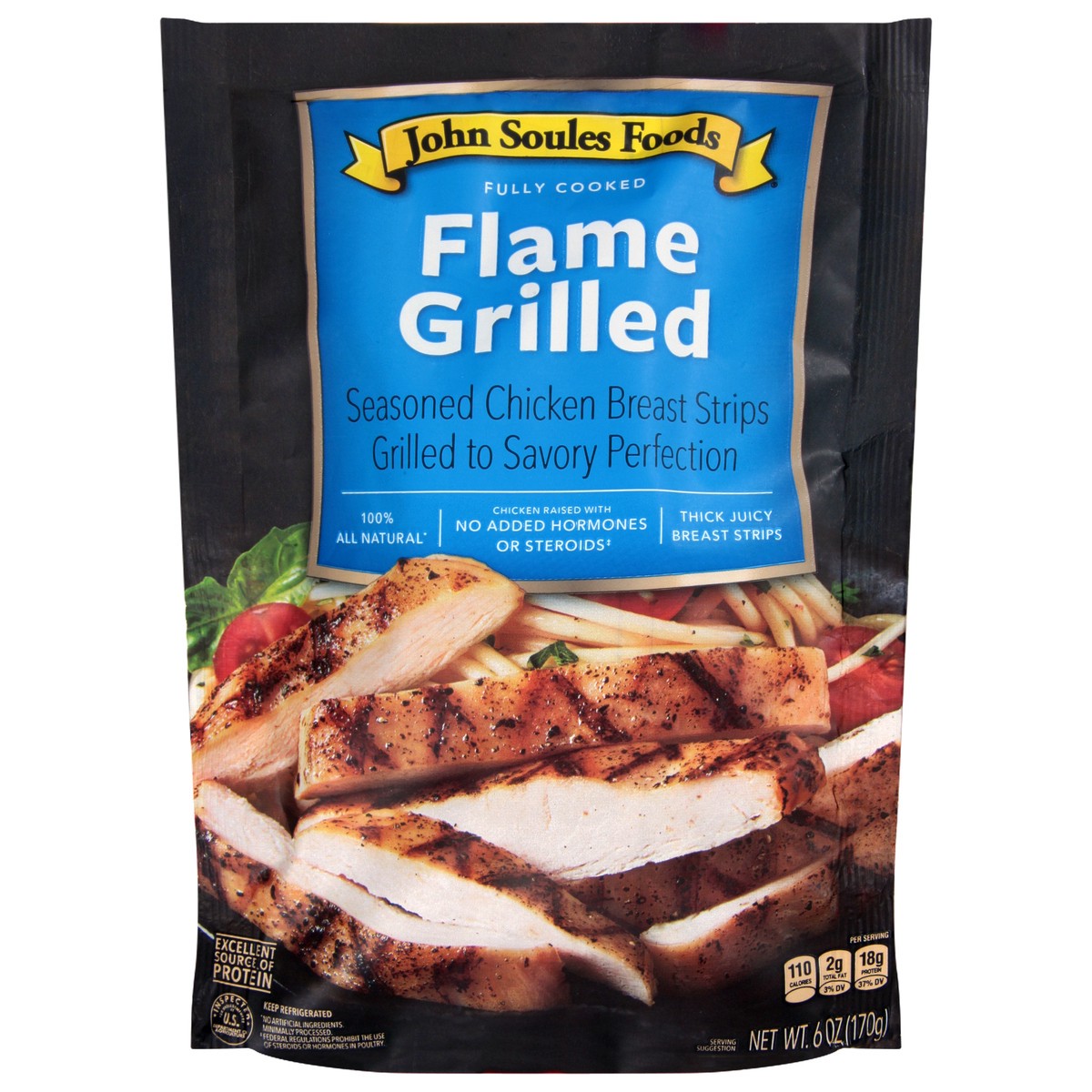 slide 11 of 11, John Soules Foods Grilled Chicken Breast Strips 6 OZ Bag, 6 oz