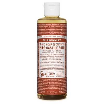 slide 1 of 1, Dr. Bronner's Organic Eucalyptus Castile Soap, 8 fl oz