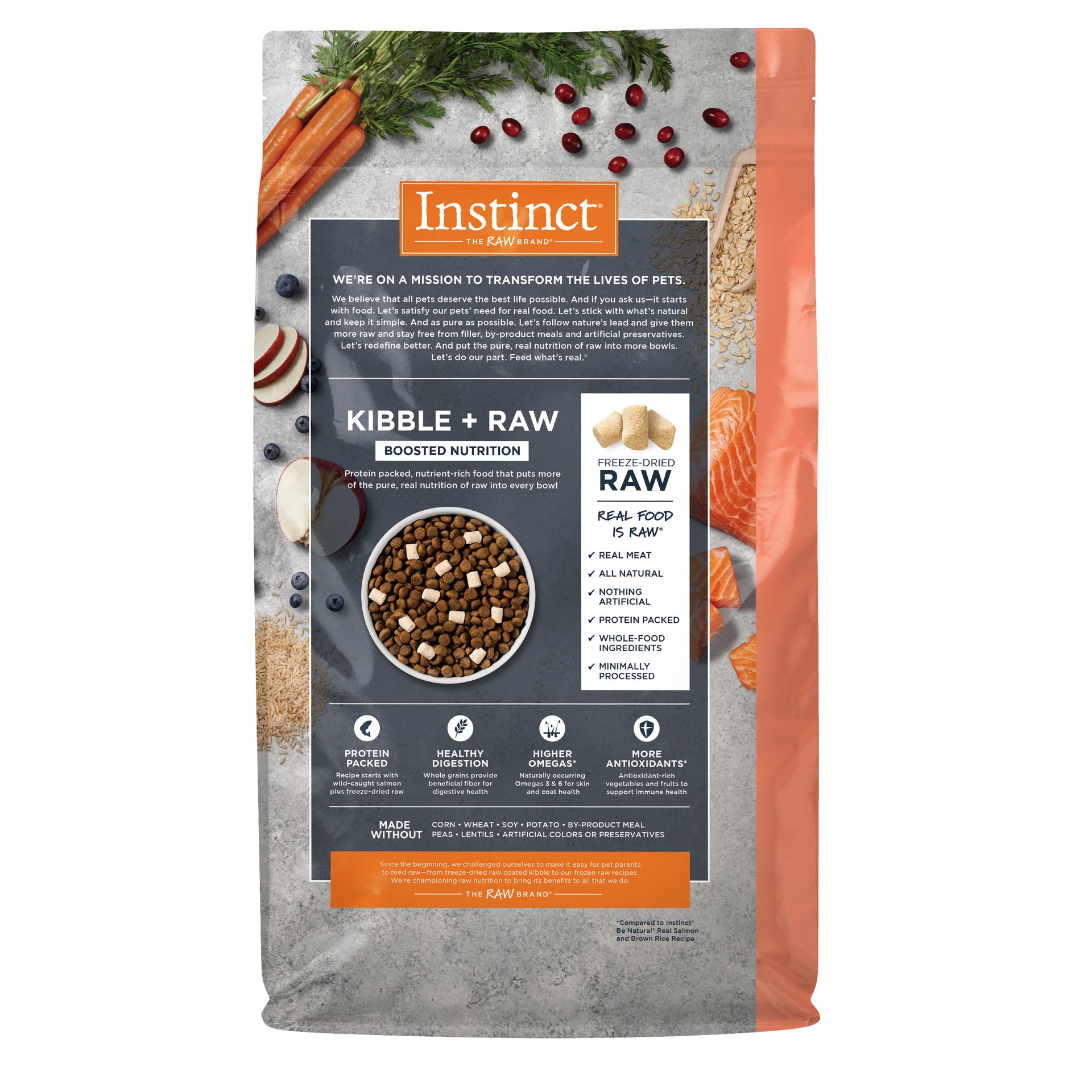 slide 9 of 10, Instinct Raw Boost Whole Grain Salmon & Brown Rice Dry Dog Food, 20 lb. Bag, 20 lb