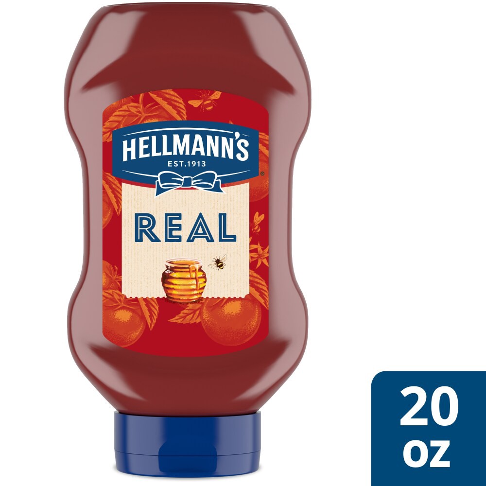 slide 1 of 6, Hellmann's Sweetened Only with Honey Real Ketchup, 20 oz