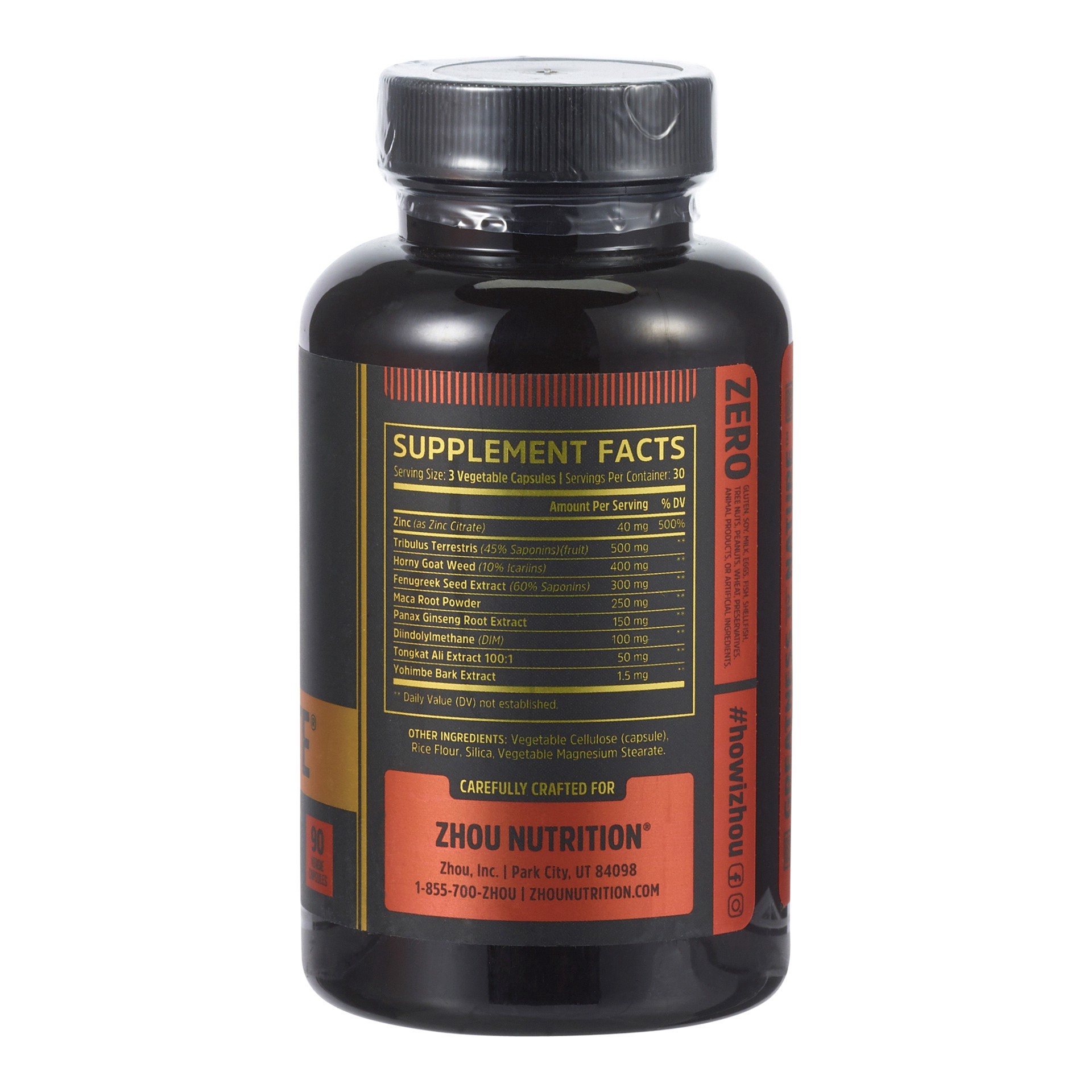 slide 7 of 9, Zhou Boost Elite Premium Test Booster Capsules, 90 ct