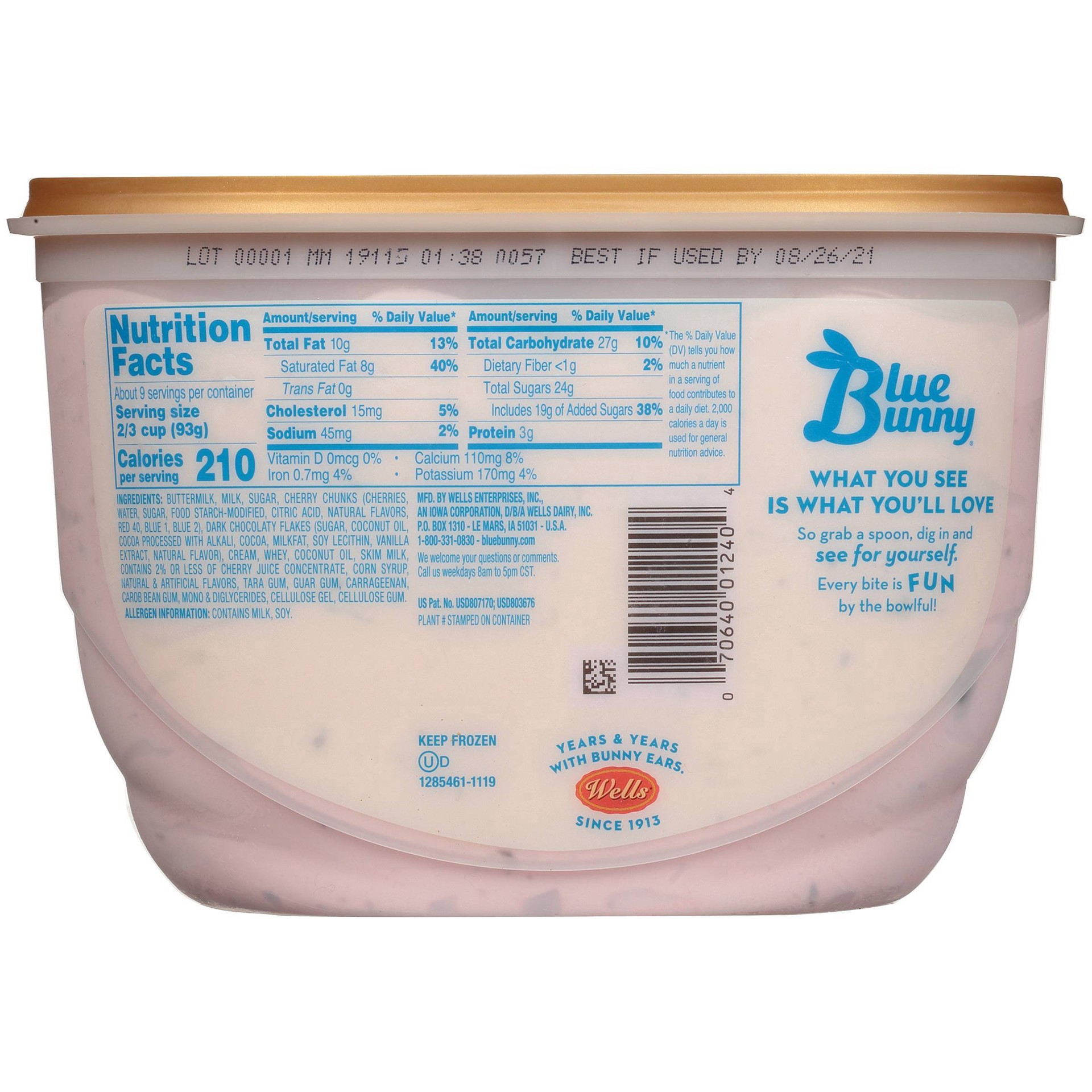 slide 4 of 9, Blue Bunny Cherry Chocolate Chunk Frozen Dairy Dessert, 46 fl oz, 46 fl oz