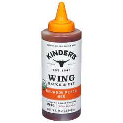 Kinder's Wing Bourbon Peach BBQ Sauce & Dip 15.2 oz