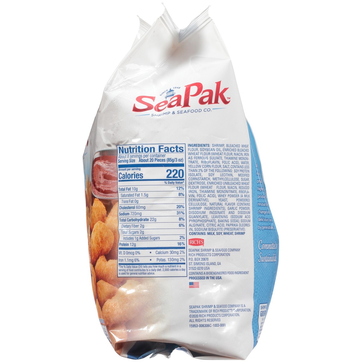 slide 6 of 7, SeaPak Shrimp & Seafood Co. Shrimp Poppers 23 oz. Bag, 23 oz