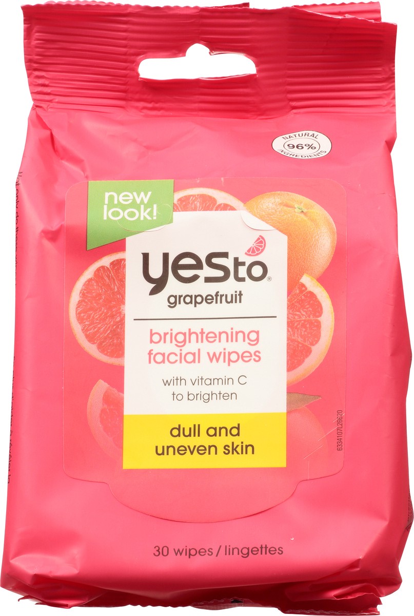slide 6 of 9, Yes to Grapefruit Brightening Facial Wipes 30 ea, 25 ct