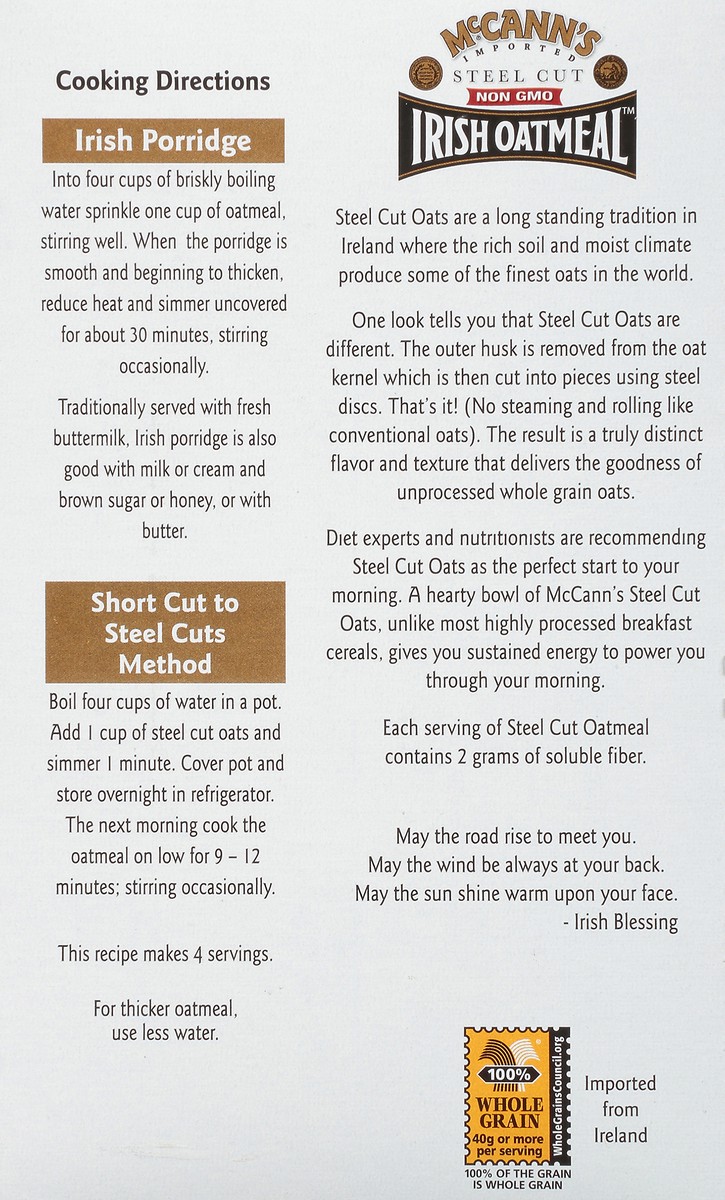 slide 5 of 9, McCann's Imported Steel Cut Irish Oatmeal™ 16 oz. Box, 16 oz