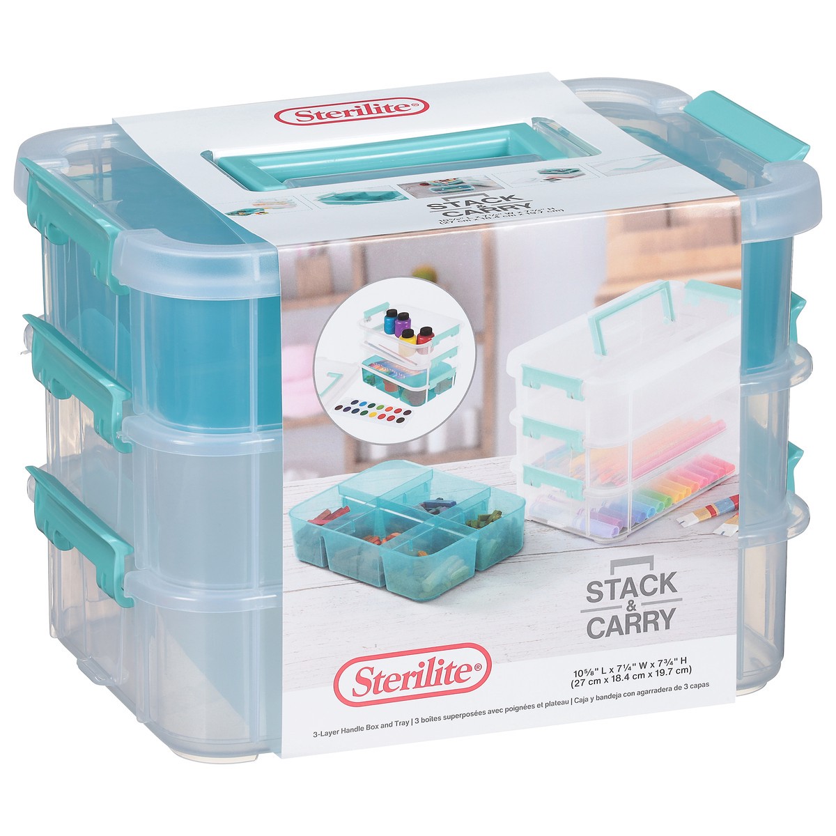 slide 6 of 9, Sterilite Clear 3-Layer Handle Box & Tray Stack & Carry 1 ea, 1 ct