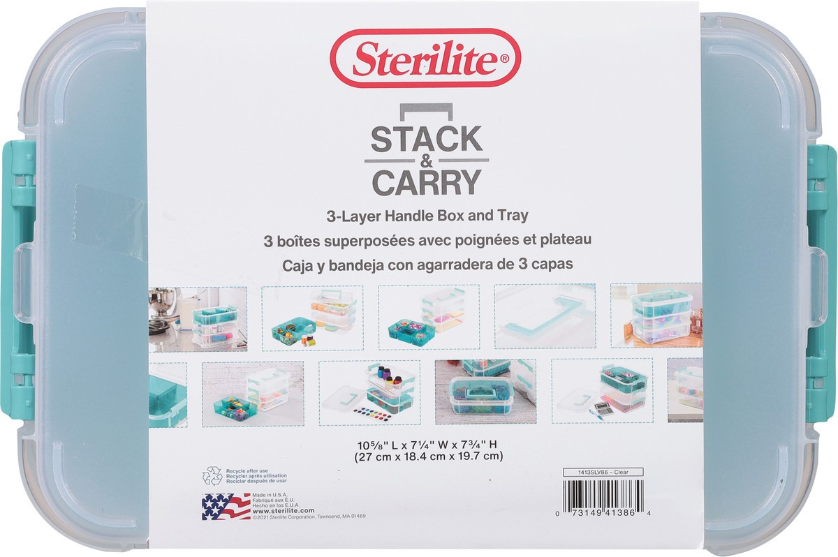 slide 7 of 9, Sterilite Clear 3-Layer Handle Box & Tray Stack & Carry 1 ea, 1 ct