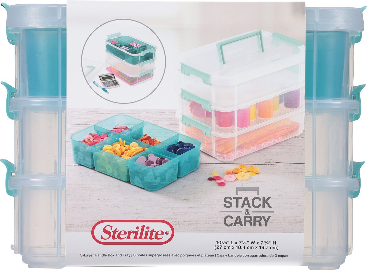 slide 3 of 9, Sterilite Clear 3-Layer Handle Box & Tray Stack & Carry 1 ea, 1 ct