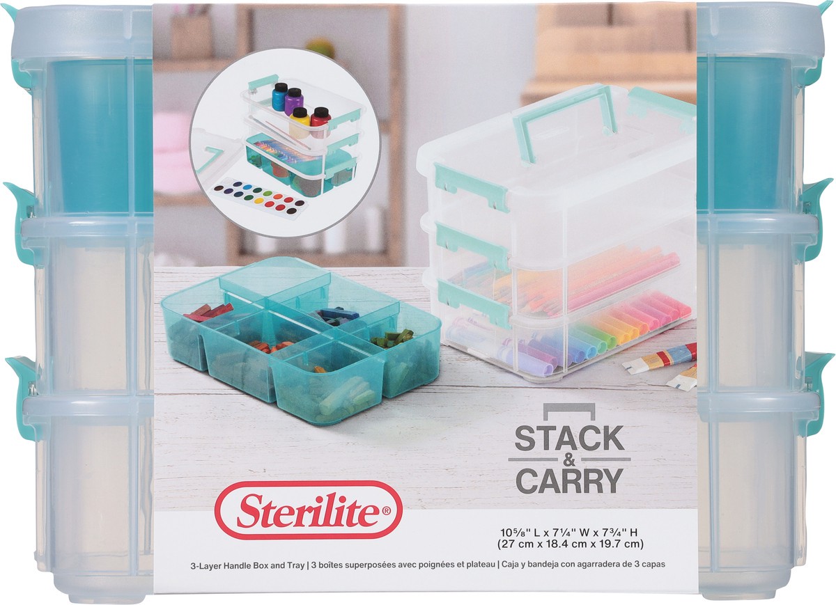 slide 4 of 9, Sterilite Clear 3-Layer Handle Box & Tray Stack & Carry 1 ea, 1 ct