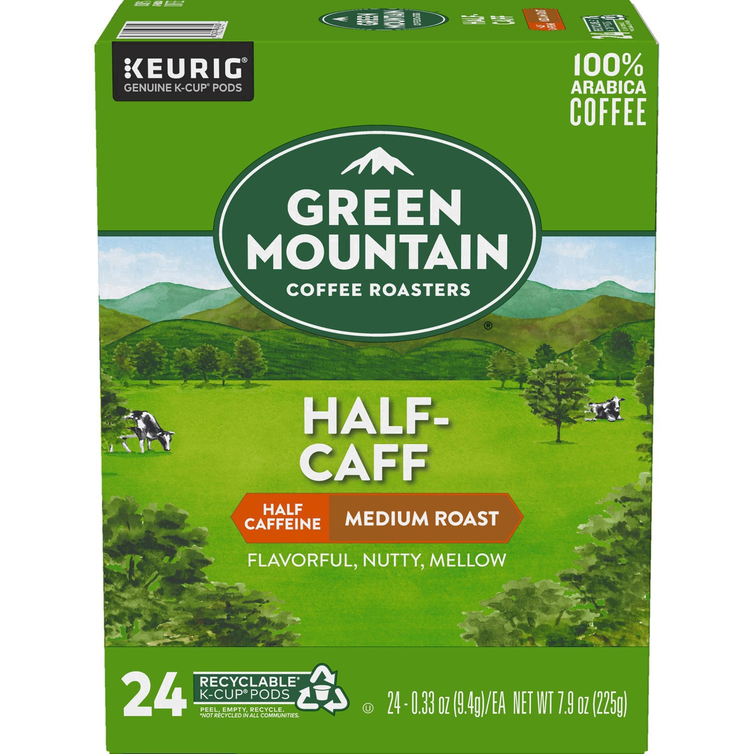 slide 43 of 64, Green Mountain Coffee Roasters Half Caff Coffee, Keurig Single-Serve K-Cup pods, Medium Roast- 24 ct, 24 ct