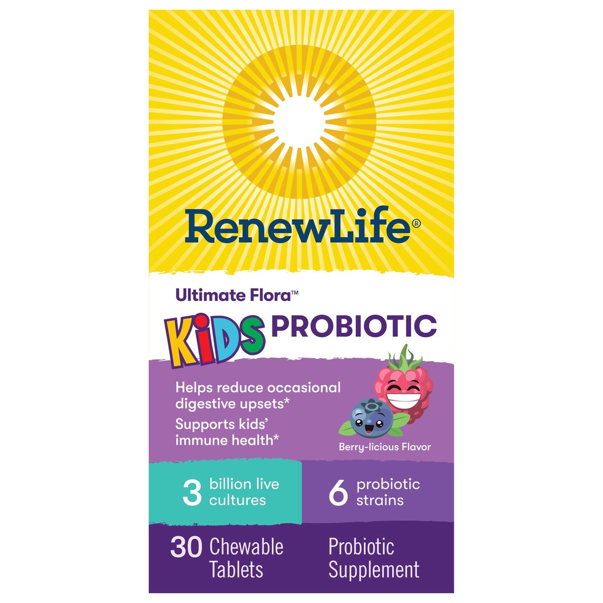 slide 1 of 5, Renew Life Kids Chewable Probiotic Tablets, 30 ct