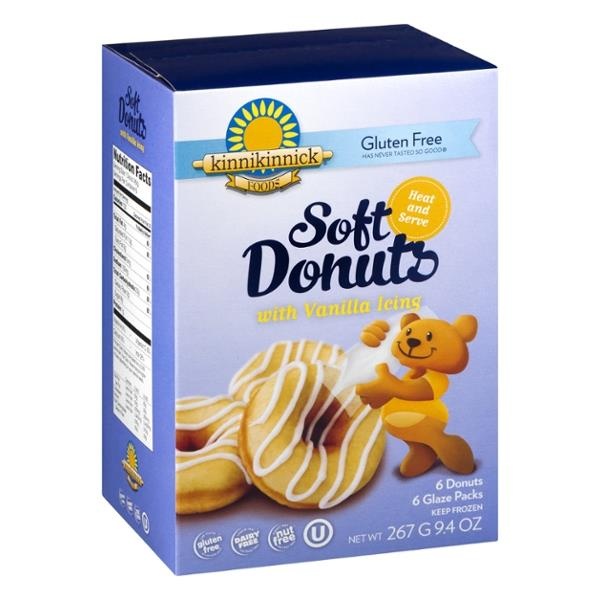 slide 1 of 1, Kinnikinnick Foods Gluten Free Soft Donuts With Vanilla Icing, 9.4 oz