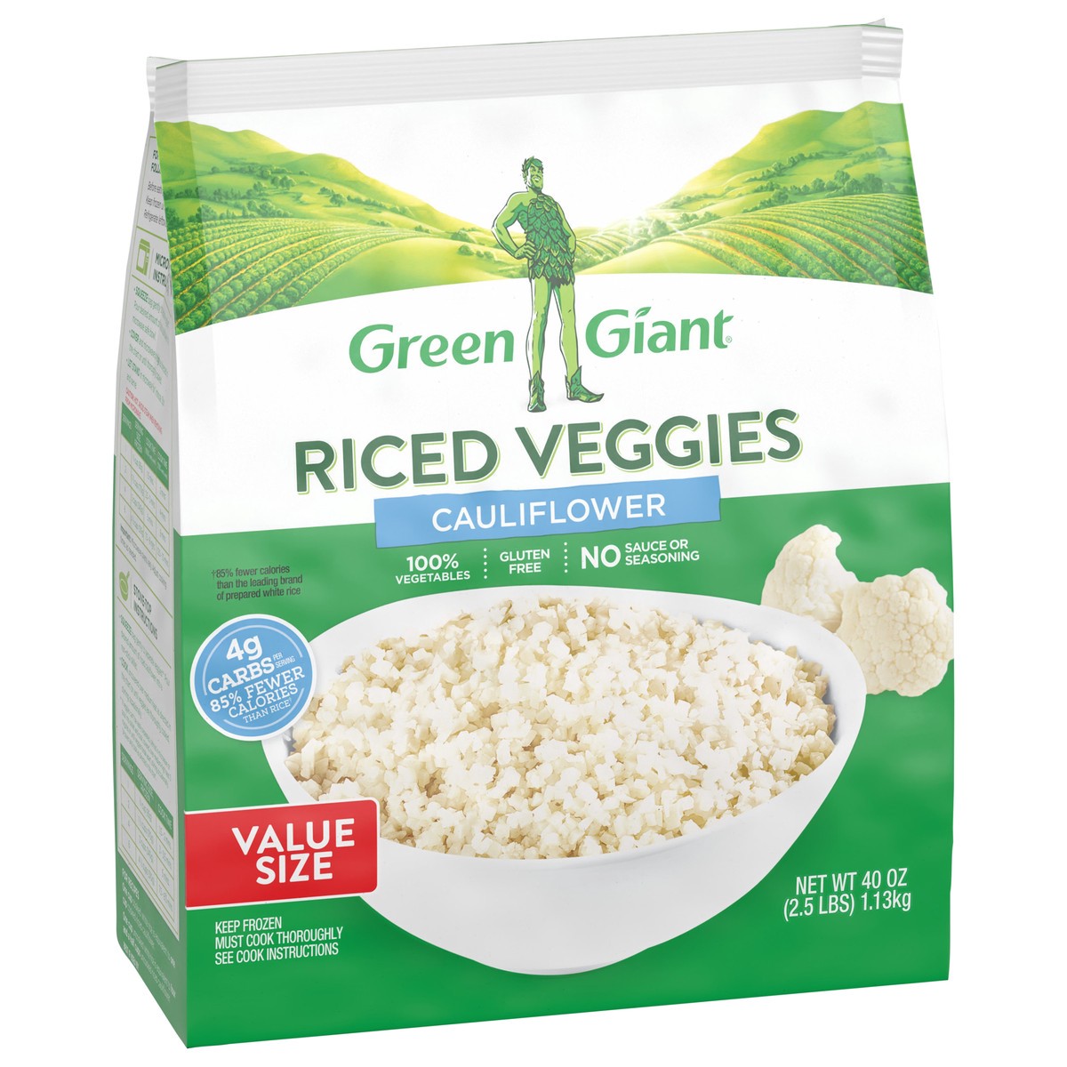 slide 10 of 12, Green Giant Riced Veggies Cauliflower Value Size 40 oz, 40 oz