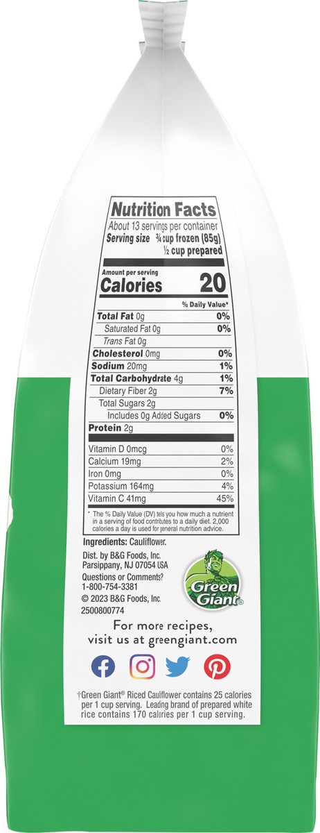 slide 2 of 12, Green Giant Riced Veggies Cauliflower Value Size 40 oz, 40 oz