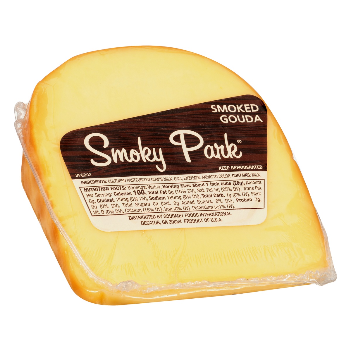 slide 2 of 10, Smoky Park Smoked Gouda Cheese Wedge, 8 oz