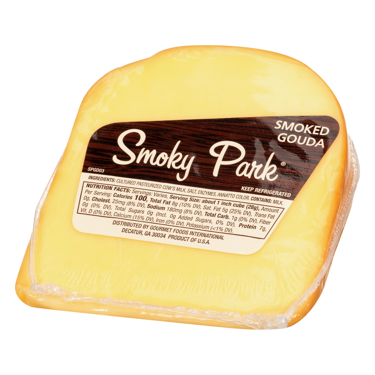 slide 3 of 10, Smoky Park Smoked Gouda Cheese Wedge, 8 oz