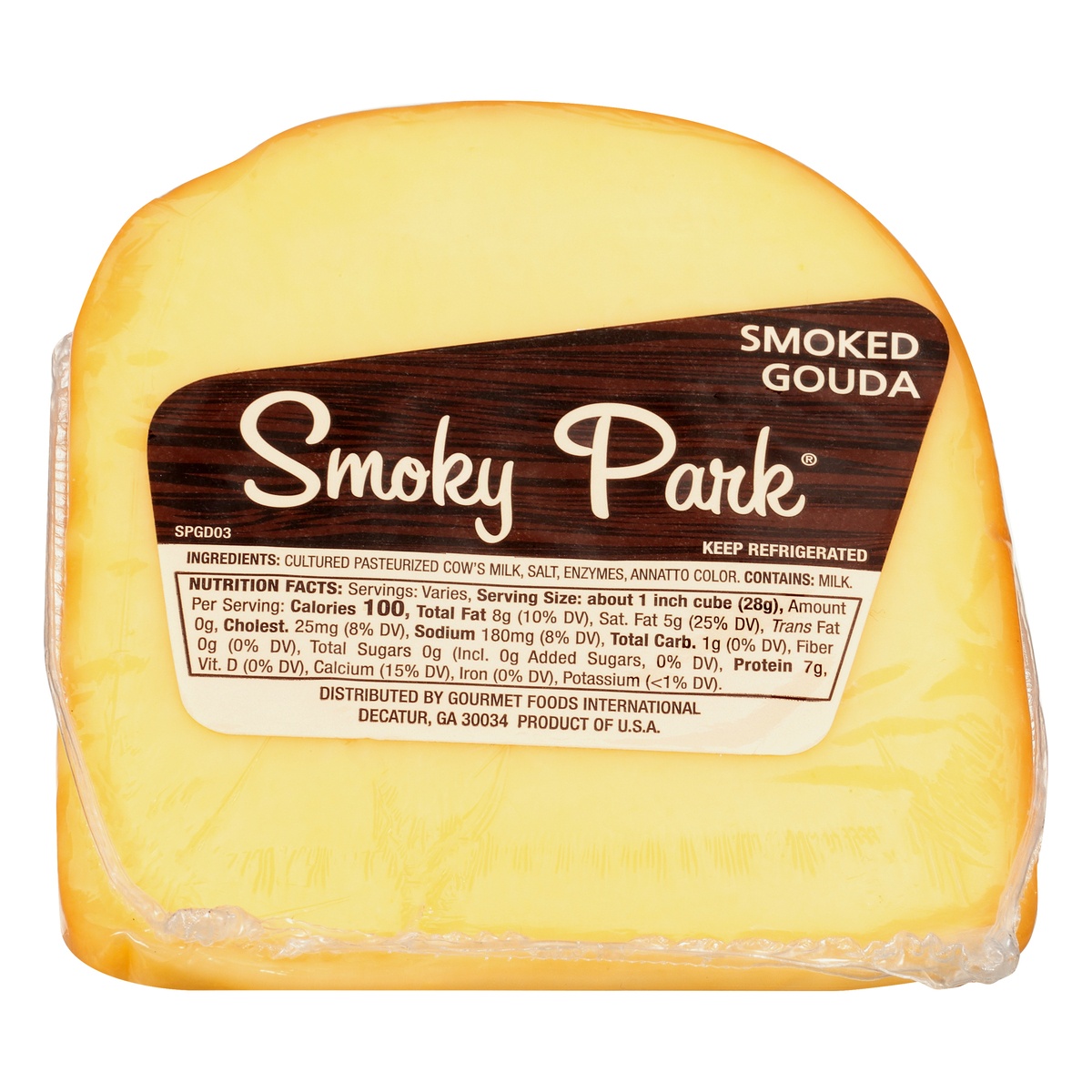 slide 1 of 10, Smoky Park Smoked Gouda Cheese Wedge, 8 oz