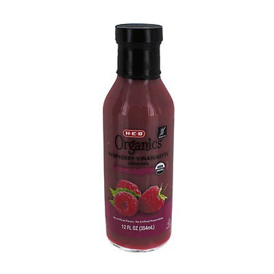 slide 1 of 1, H-E-B Organics Raspberry Vinaigrette Salad Dressing, 12 oz