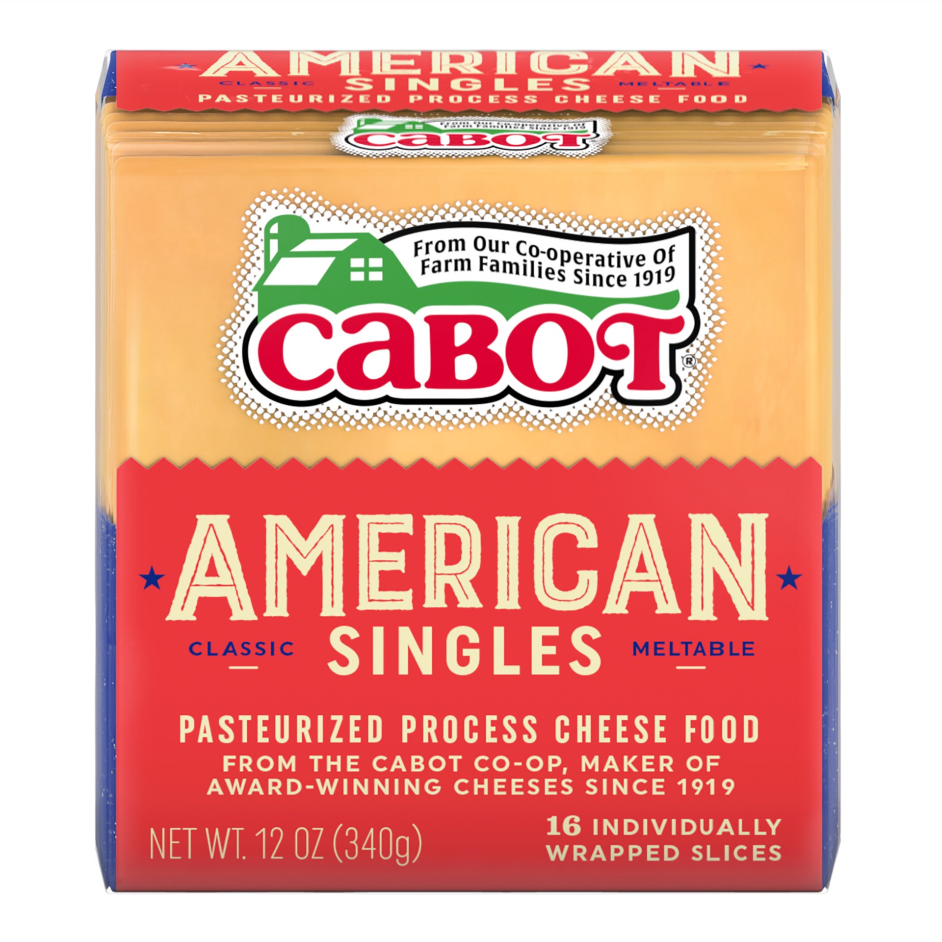 slide 1 of 1, Cabot Yellow American Cheese Slices, 12 oz, 12 oz