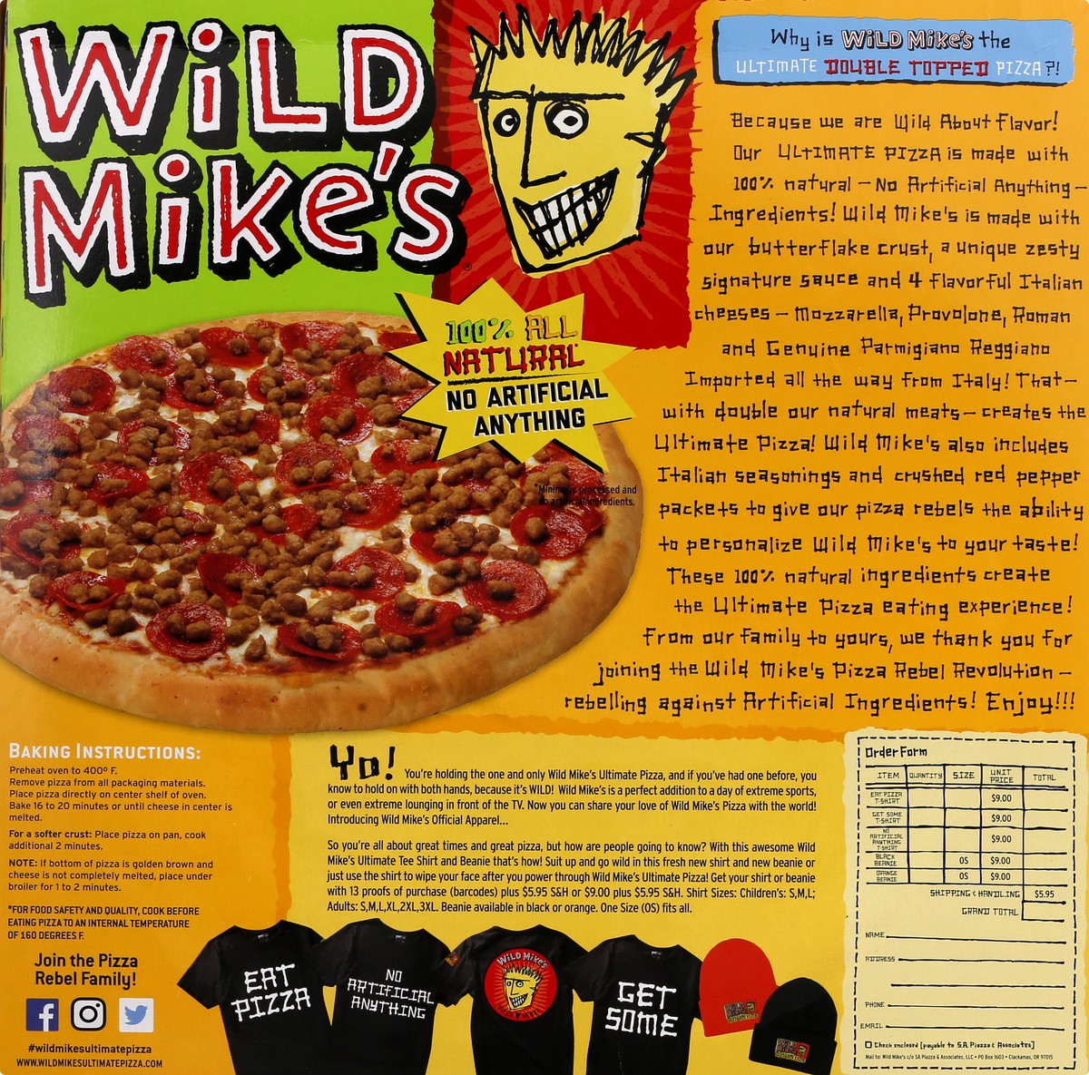 slide 9 of 10, Wild Mike's Super Size Double Topped Combo Pizza, 42.61 oz