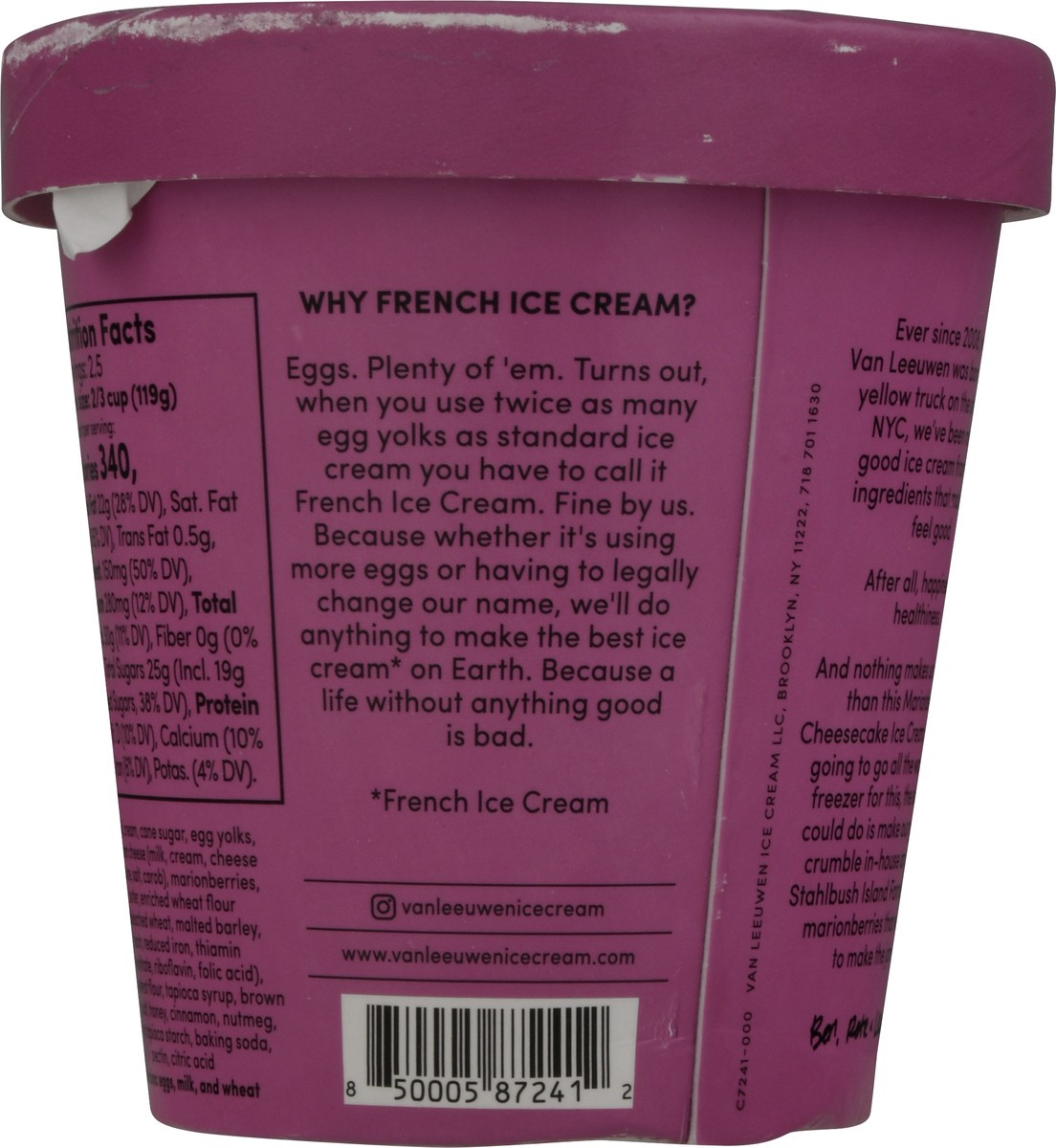 slide 5 of 9, Van Leeuwen Marionberry Cheesecake French Ice Cream 14 fl oz, 14 fl oz