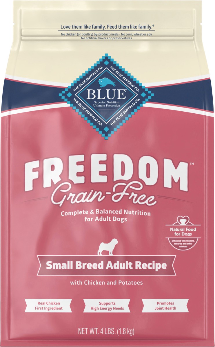 slide 5 of 9, Blue Buffalo Freedom Small Breed Adult Dog Food, Chicken, 4 lb